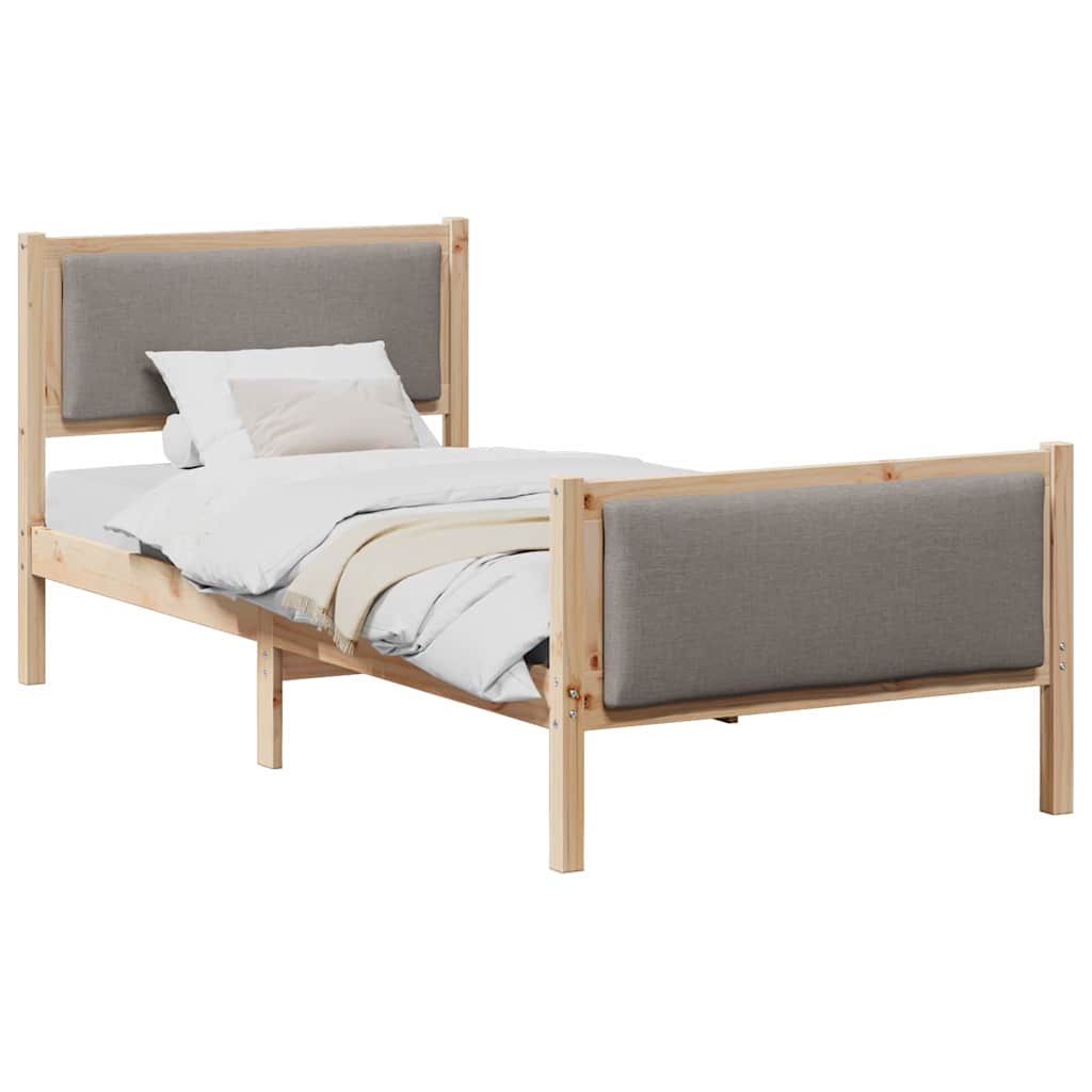 Σκελετός Κρεβατιού με κεφαλάρι Taupe 100 x 200 cm ύφασμα
