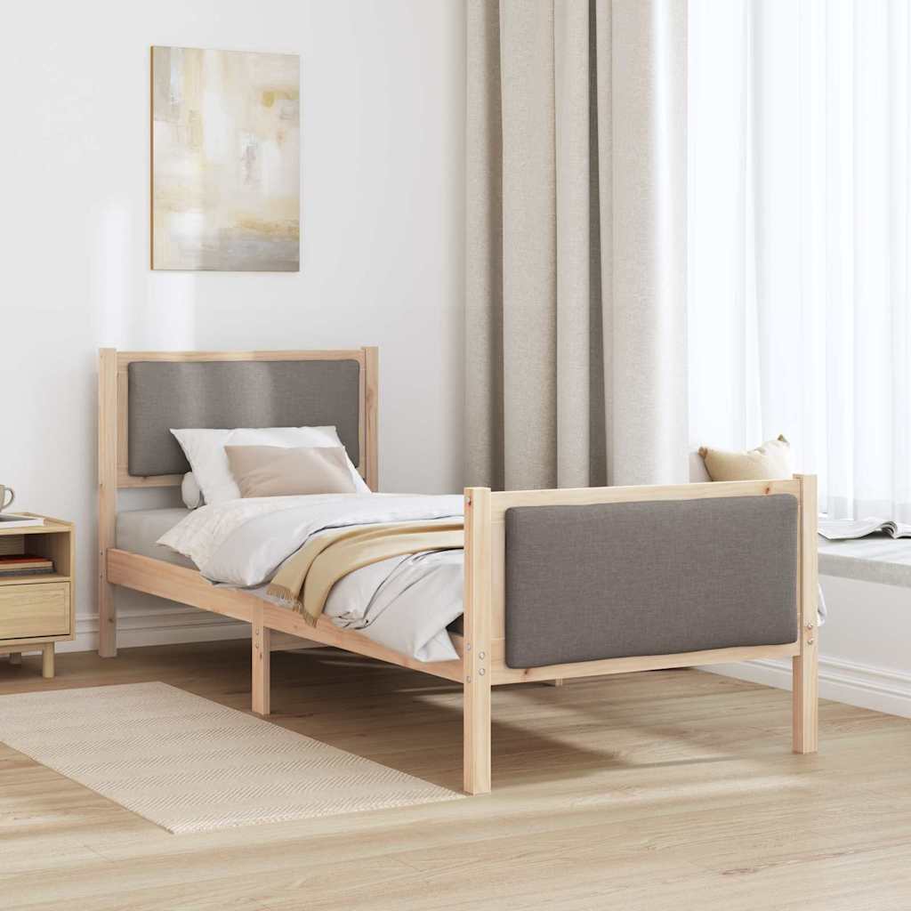 Σκελετός Κρεβατιού με κεφαλάρι Taupe 80 x 200 cm ύφασμα