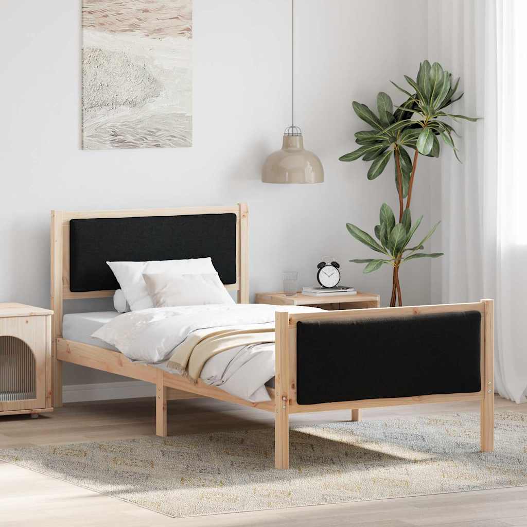 Σκελετός Κρεβατιού με κεφαλάρι Μαύρο 90 x 190 cm ύφασμα
