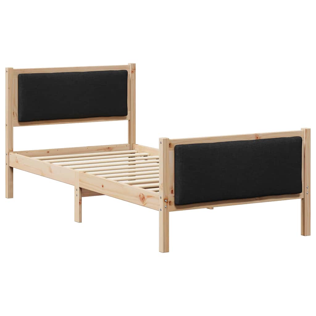Σκελετός Κρεβατιού με κεφαλάρι Μαύρο 90 x 190 cm ύφασμα