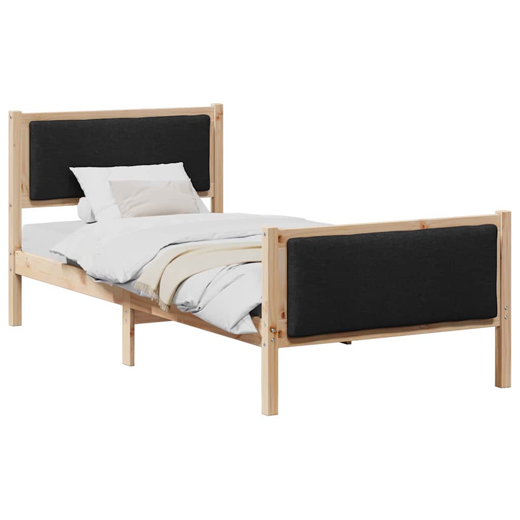 Σκελετός Κρεβατιού με κεφαλάρι Μαύρο 90 x 190 cm ύφασμα