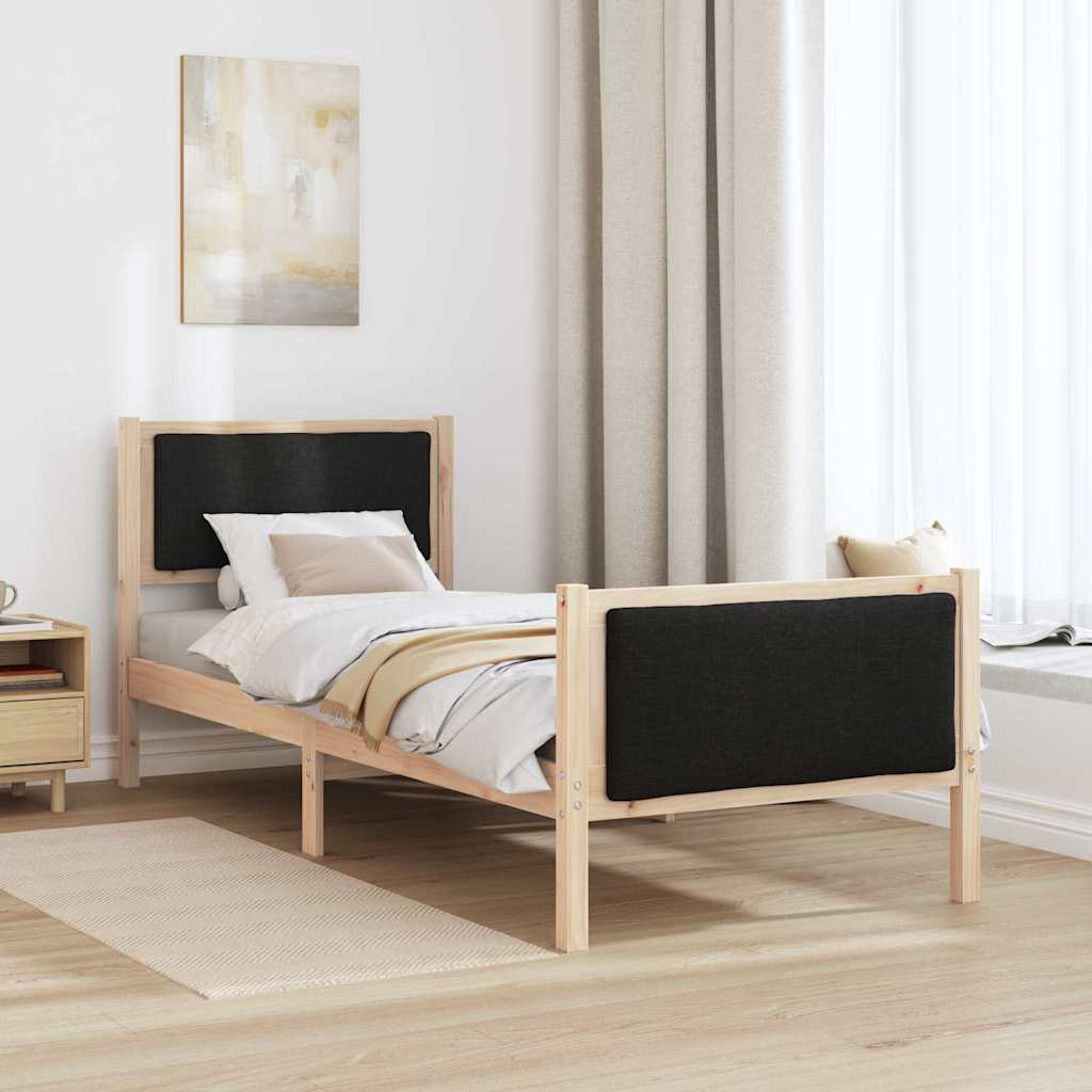 Σκελετός Κρεβατιού με κεφαλάρι Μαύρο 75 x 190 cm ύφασμα