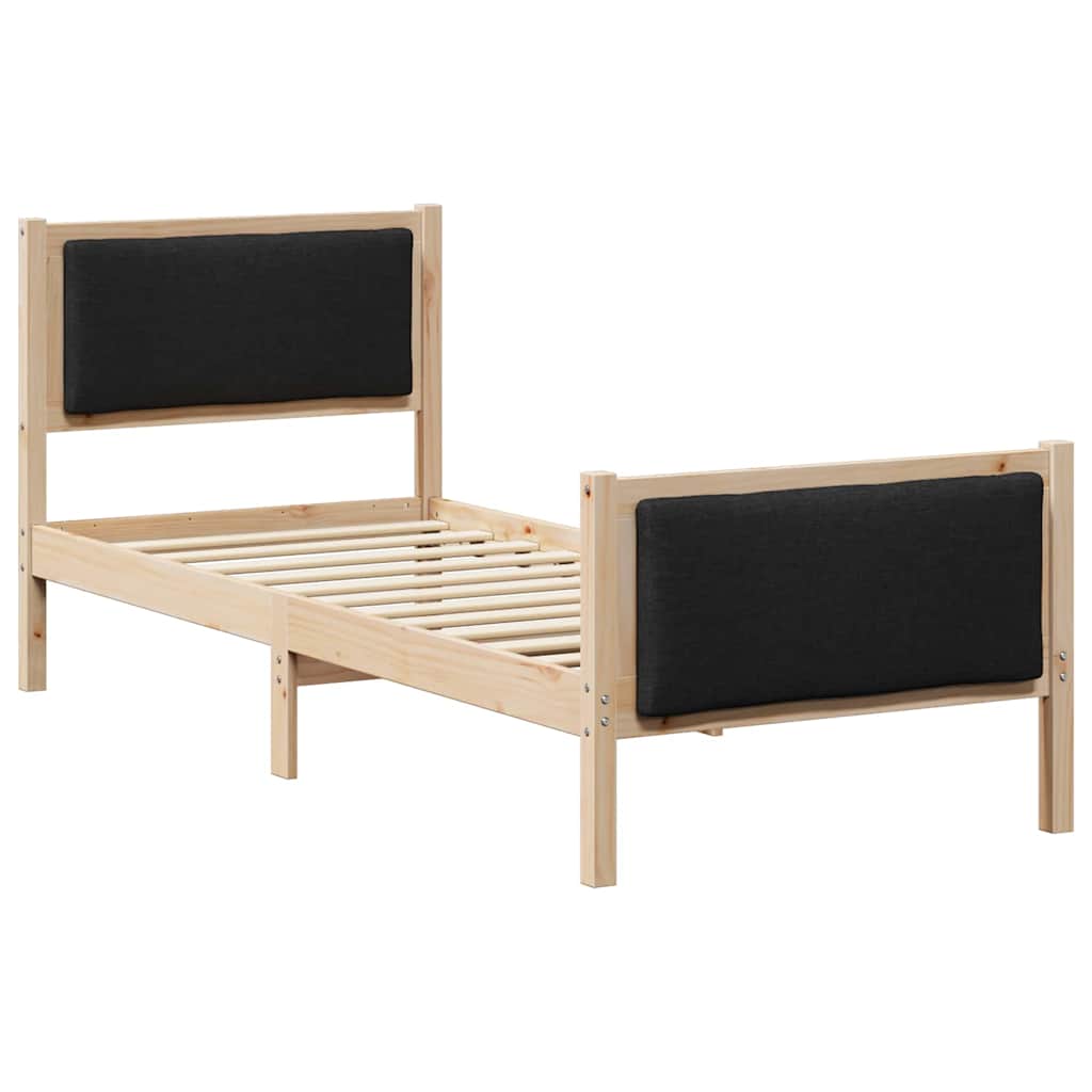 Σκελετός Κρεβατιού με κεφαλάρι Μαύρο 75 x 190 cm ύφασμα