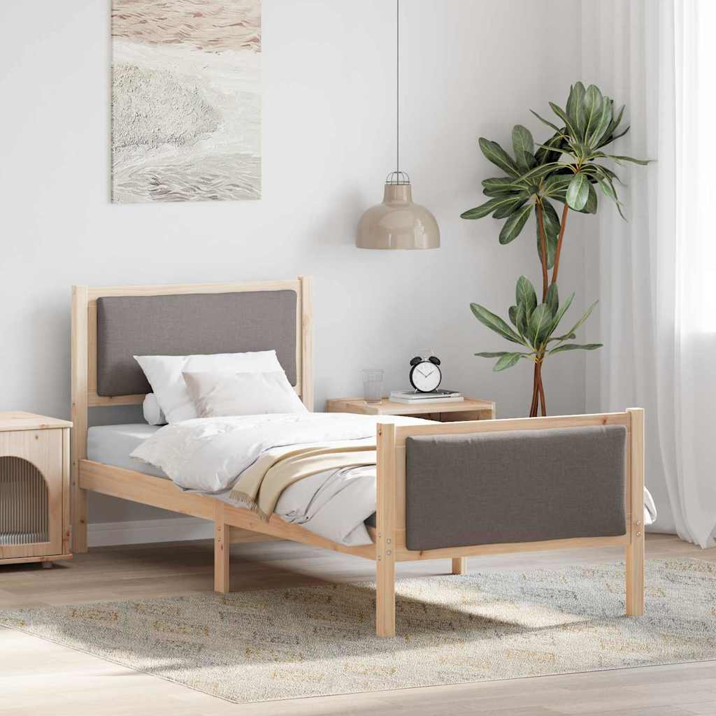 Σκελετός Κρεβατιού με κεφαλάρι Taupe 75 x 190 cm ύφασμα