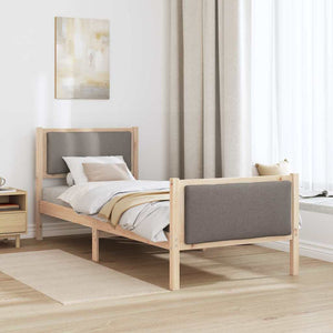 Σκελετός Κρεβατιού με κεφαλάρι Taupe 75 x 190 cm ύφασμα