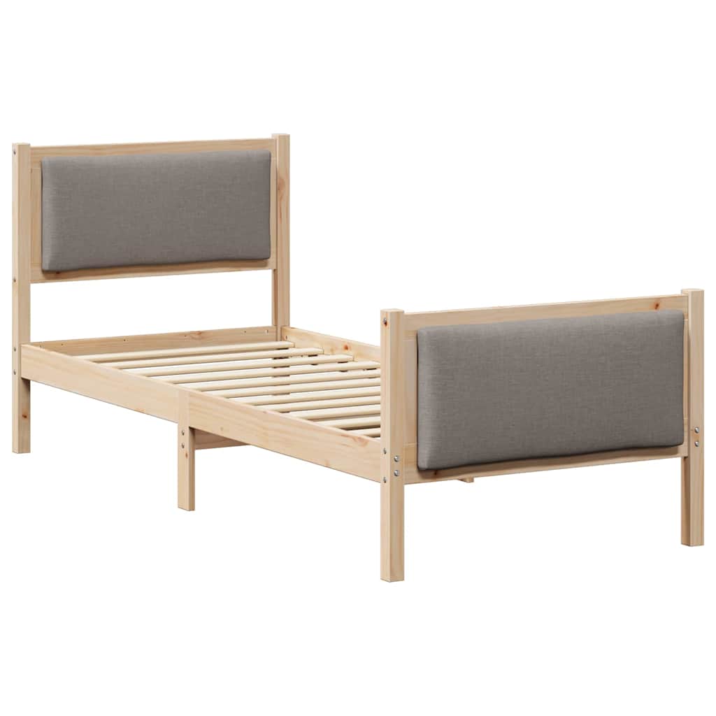 Σκελετός Κρεβατιού με κεφαλάρι Taupe 75 x 190 cm ύφασμα
