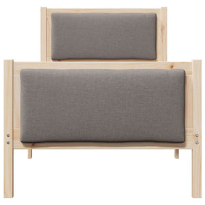 Σκελετός Κρεβατιού με κεφαλάρι Taupe 75 x 190 cm ύφασμα
