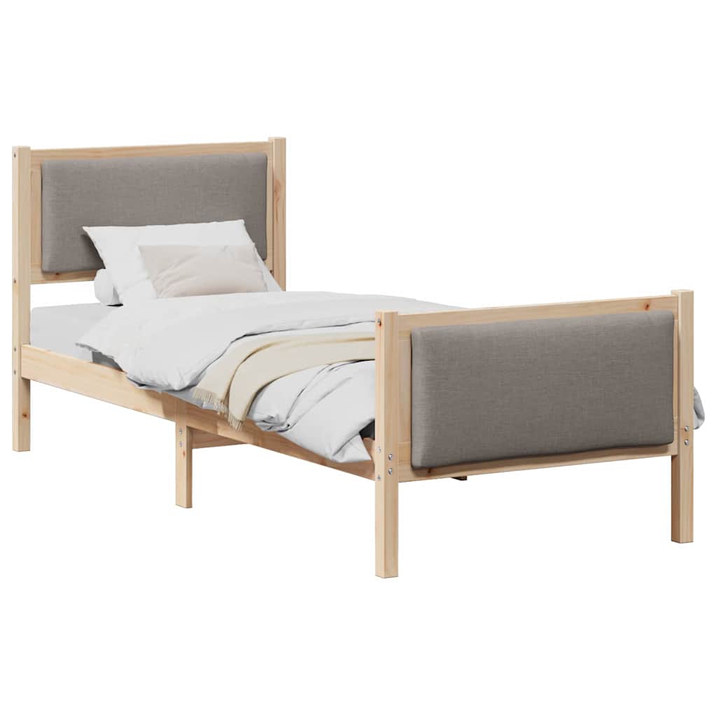 Σκελετός Κρεβατιού με κεφαλάρι Taupe 75 x 190 cm ύφασμα