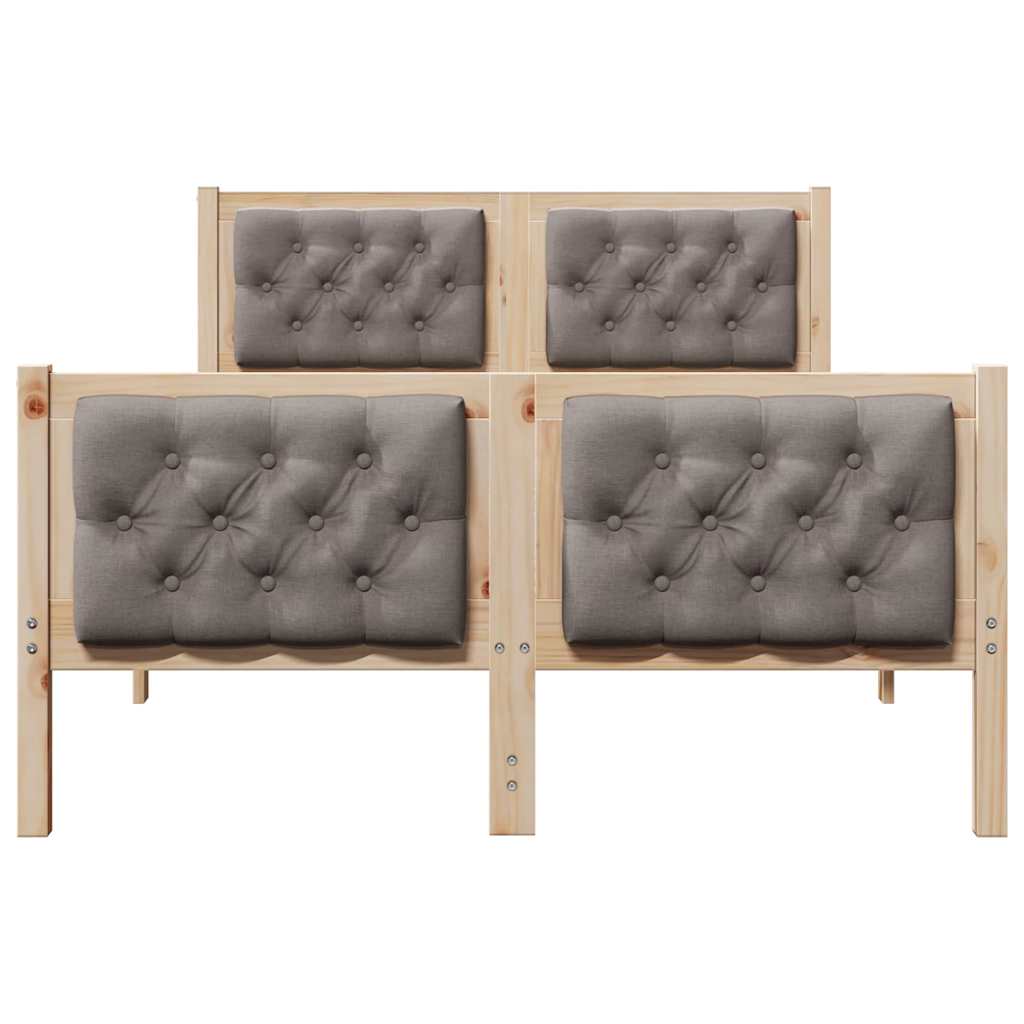 Σκελετός Κρεβατιού Taupe 135 x 190 cm Στερεά ξυλεία πεύκου