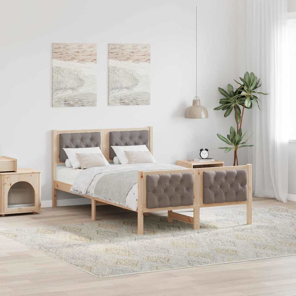 Σκελετός Κρεβατιού Taupe 120 x 190 cm Στερεά ξυλεία πεύκου