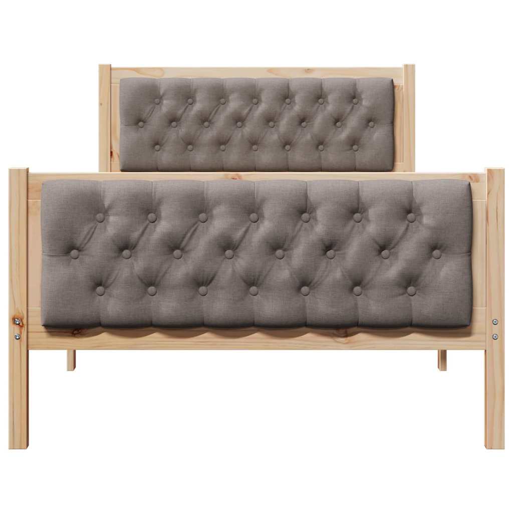 Σκελετός Κρεβατιού Taupe 100 x 200 cm Στερεά ξυλεία πεύκου