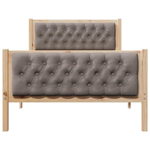 Σκελετός Κρεβατιού Taupe 100 x 200 cm Στερεά ξυλεία πεύκου