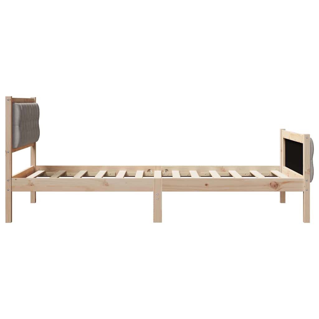 Σκελετός Κρεβατιού Taupe 100 x 200 cm Στερεά ξυλεία πεύκου