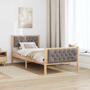Σκελετός Κρεβατιού Taupe 90 x 200 cm Στερεά ξυλεία πεύκου