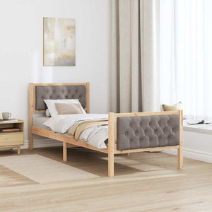 Σκελετός Κρεβατιού Taupe 75 x 190 cm Στερεά ξυλεία πεύκου