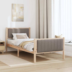 Σκελετός Κρεβατιού Καφέ και ταμπά 90 x 190 cm Μασίφ ξύλο πεύκου