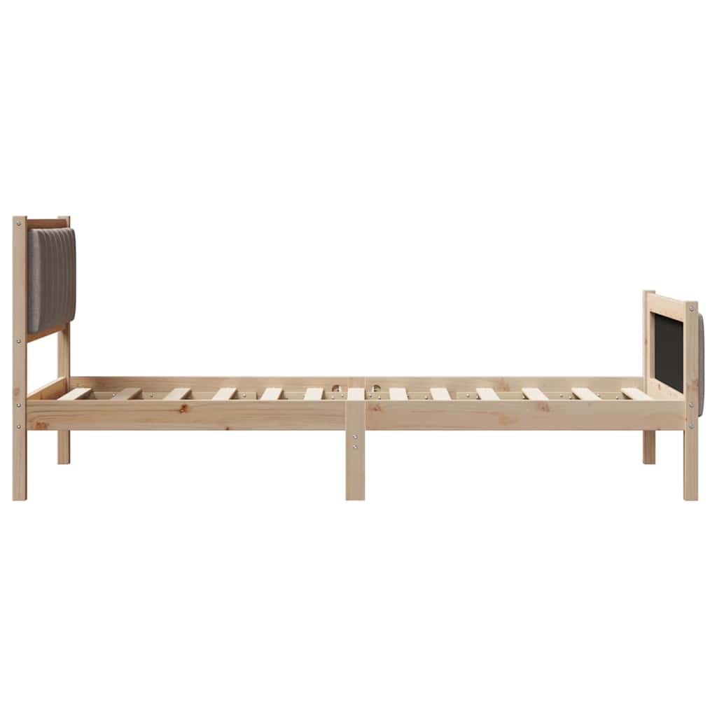 Σκελετός Κρεβατιού Καφέ και ταμπά 90 x 190 cm Μασίφ ξύλο πεύκου