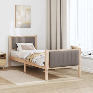Σκελετός Κρεβατιού Καφέ και ταμπά 75 x 190 cm Μασίφ ξύλο πεύκου