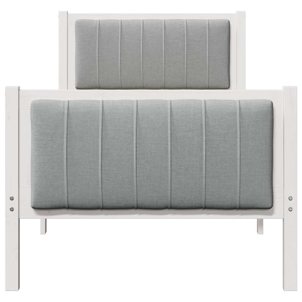 Σκελετός Κρεβατιού Λευκό και ανοιχτό γκρι 75 x 190 cm