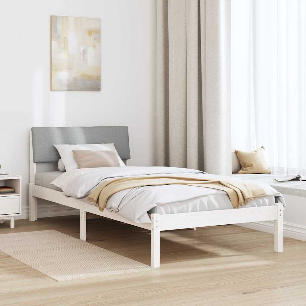 Σκελετός Κρεβατιού Λευκό και ανοιχτό γκρι 90 x 200 cm