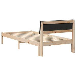 Σκελετός Κρεβατιού Καφέ και μαύρο 90 x 190 cm Μασίφ ξύλο πεύκου