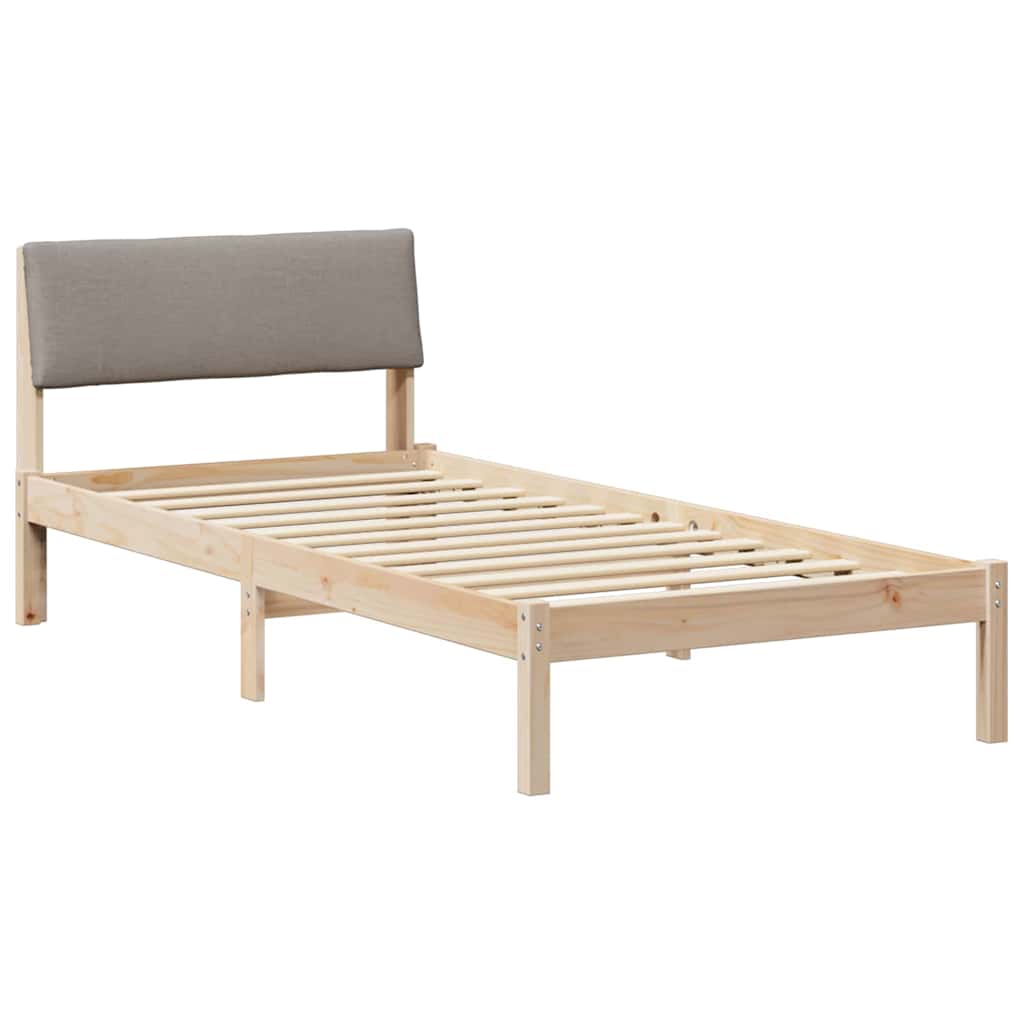 Σκελετός Κρεβατιού Καφέ και ταμπά 90 x 190 cm Μασίφ ξύλο πεύκου