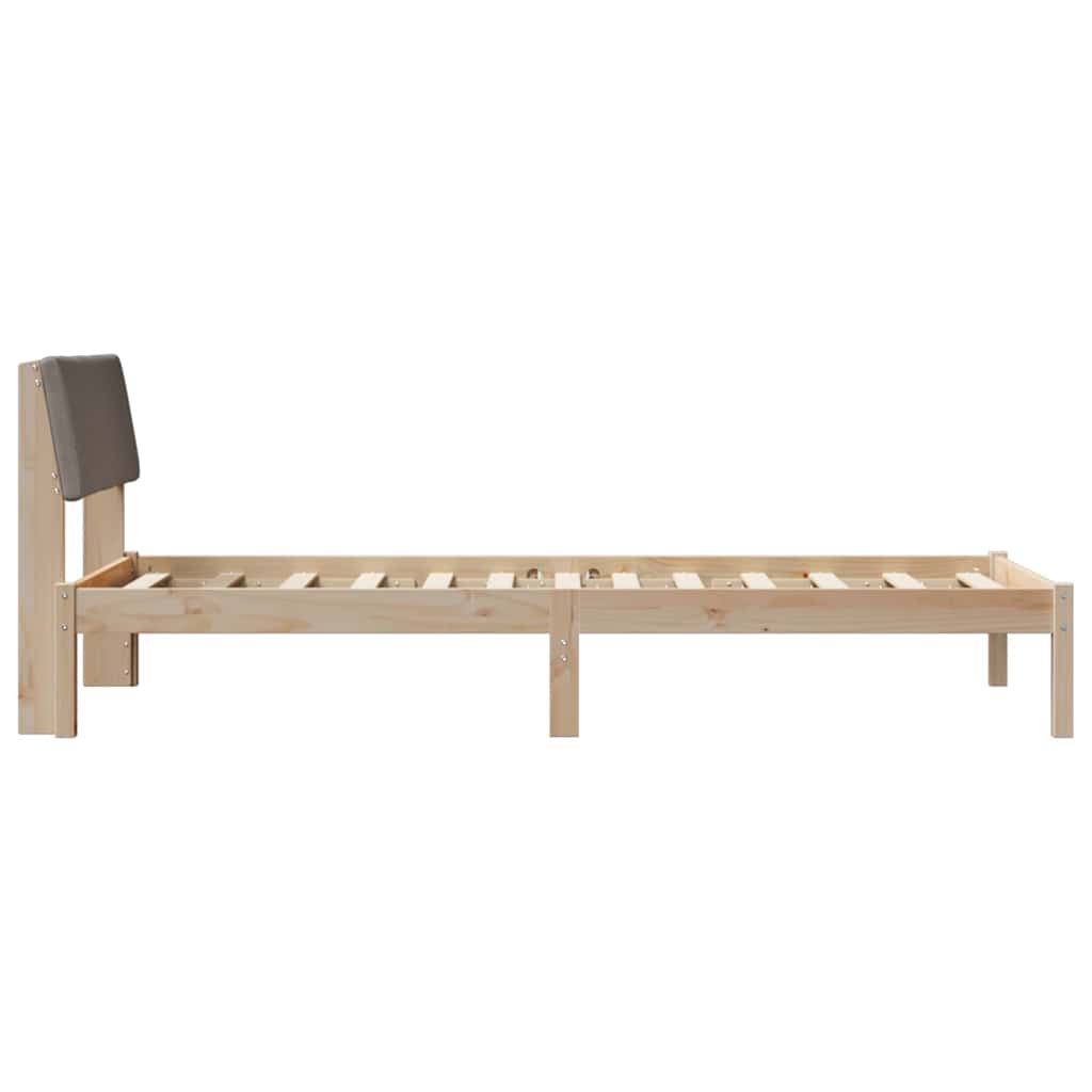 Σκελετός Κρεβατιού Καφέ και ταμπά 90 x 190 cm Μασίφ ξύλο πεύκου