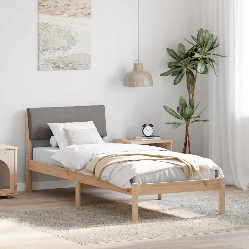 Σκελετός Κρεβατιού Καφέ και ταμπά 75 x 190 cm Μασίφ ξύλο πεύκου