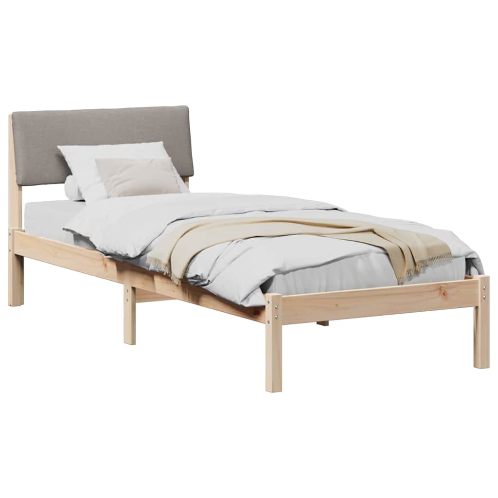 Σκελετός Κρεβατιού Καφέ και ταμπά 75 x 190 cm Μασίφ ξύλο πεύκου