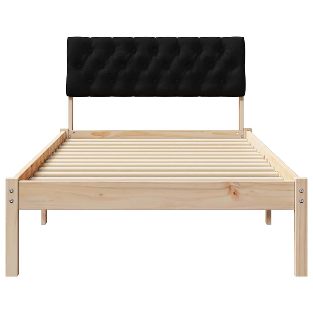 Σκελετός Κρεβατιού Καφέ και μαύρο 90 x 190 cm Μασίφ ξύλο πεύκου