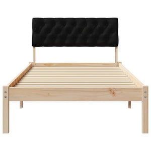 Σκελετός Κρεβατιού Καφέ και μαύρο 90 x 190 cm Μασίφ ξύλο πεύκου
