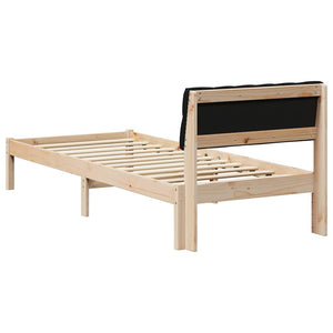 Σκελετός Κρεβατιού Καφέ και μαύρο 75 x 190 cm Μασίφ ξύλο πεύκου