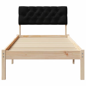 Σκελετός Κρεβατιού Καφέ και μαύρο 75 x 190 cm Μασίφ ξύλο πεύκου