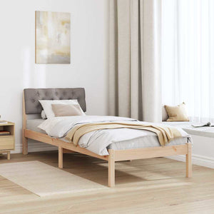 Σκελετός Κρεβατιού Καφέ και ταμπά 75 x 190 cm Μασίφ ξύλο πεύκου