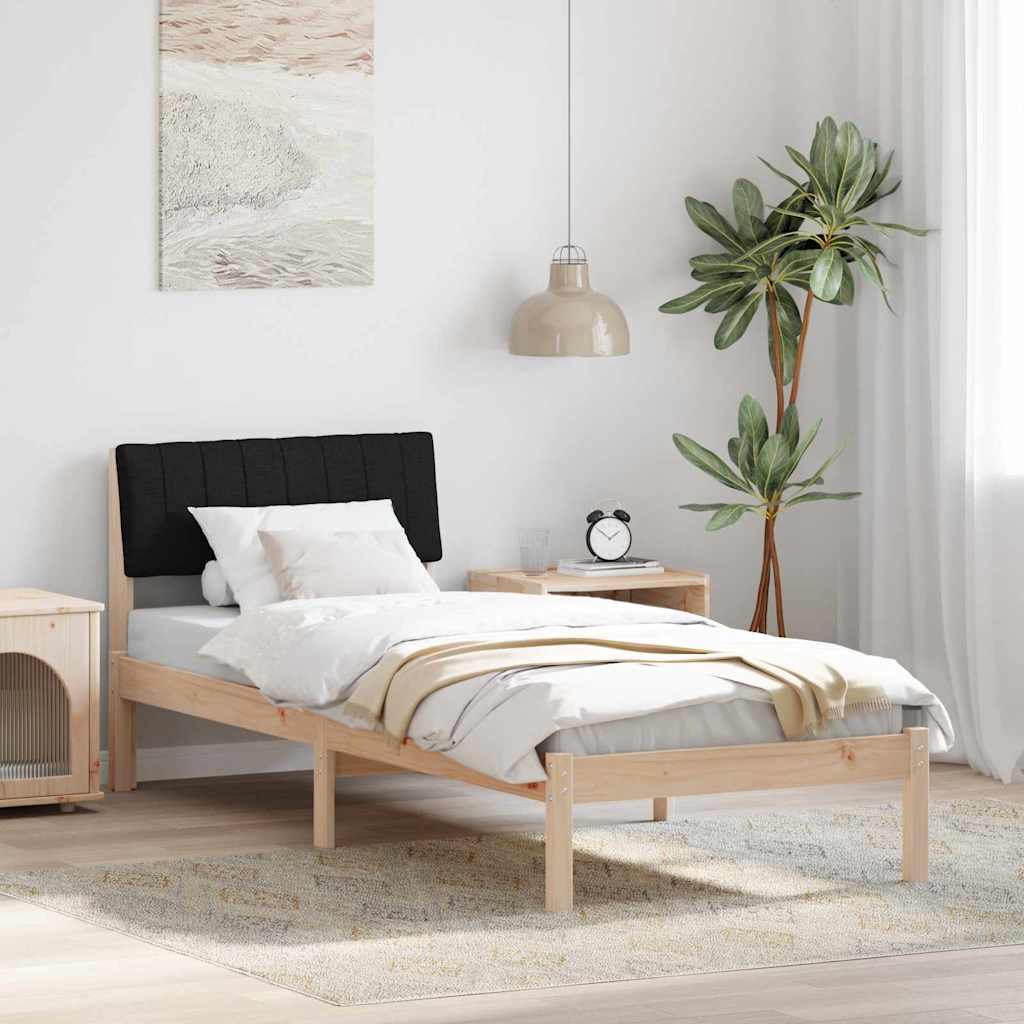 Σκελετός Κρεβατιού Καφέ και μαύρο 75 x 190 cm Μασίφ ξύλο πεύκου