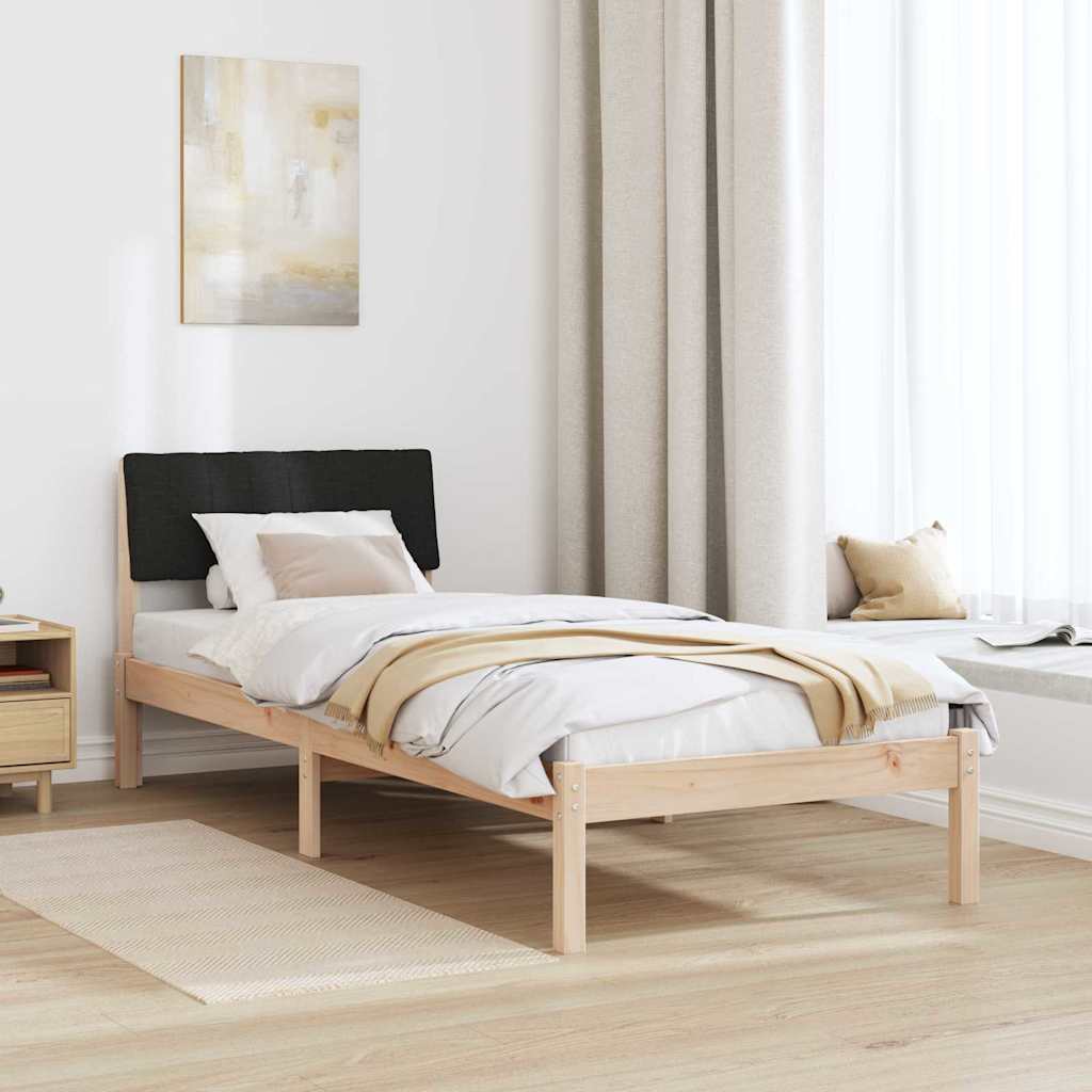 Σκελετός Κρεβατιού Καφέ και μαύρο 75 x 190 cm Μασίφ ξύλο πεύκου