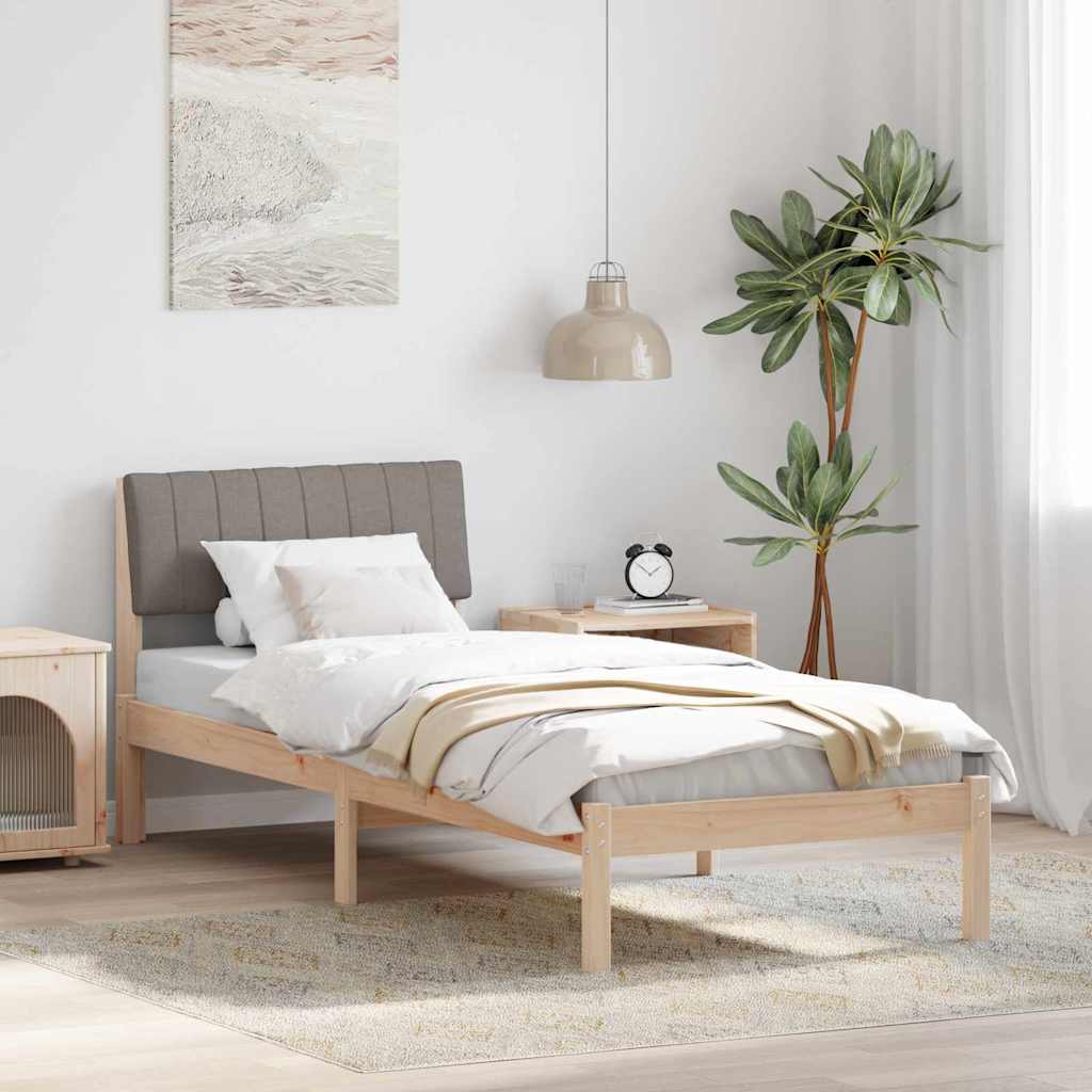 Σκελετός Κρεβατιού Καφέ και ταμπά 75 x 190 cm Μασίφ ξύλο πεύκου