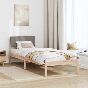 Σκελετός Κρεβατιού Καφέ και ταμπά 75 x 190 cm Μασίφ ξύλο πεύκου