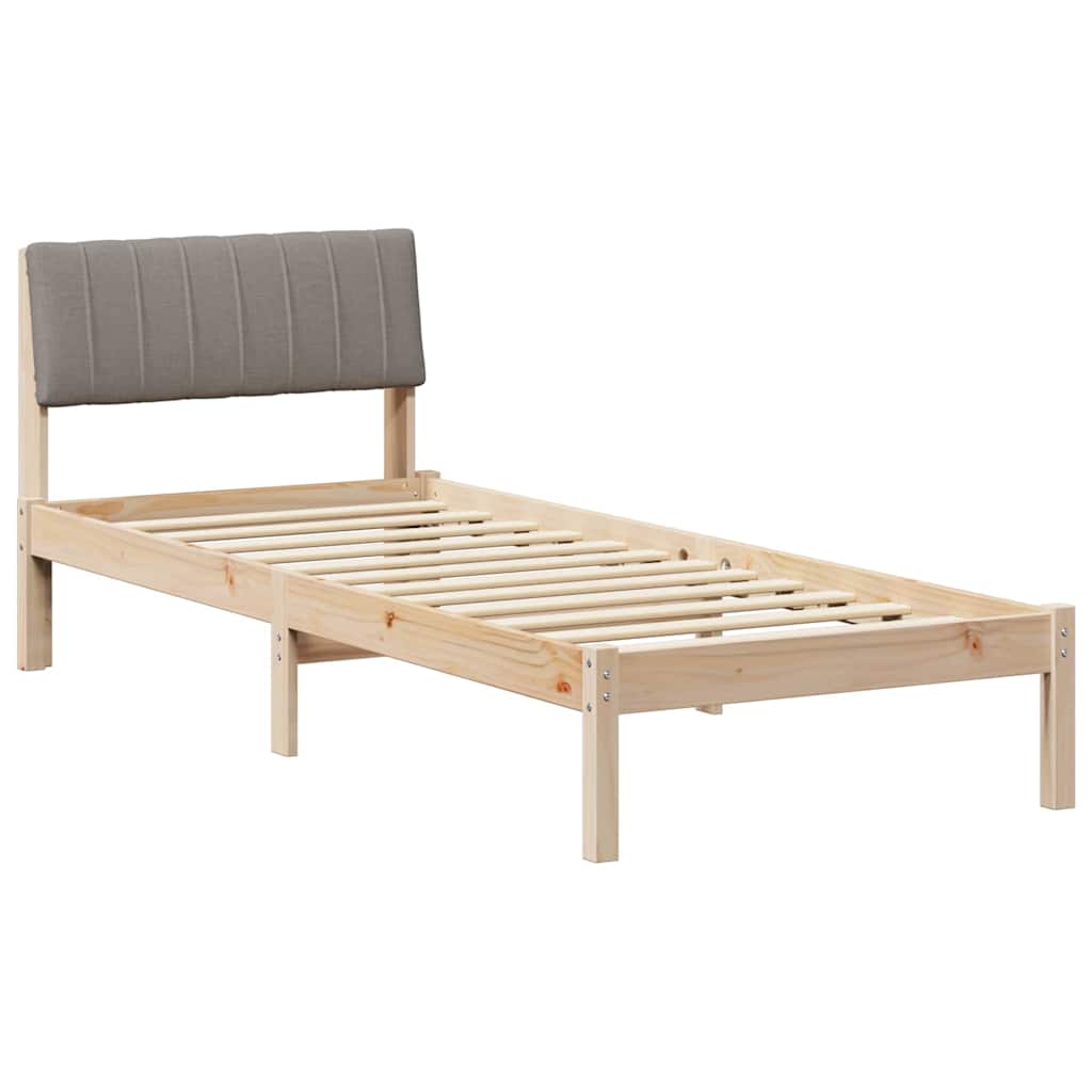 Σκελετός Κρεβατιού Καφέ και ταμπά 75 x 190 cm Μασίφ ξύλο πεύκου