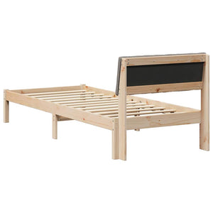 Σκελετός Κρεβατιού Καφέ και ταμπά 75 x 190 cm Μασίφ ξύλο πεύκου