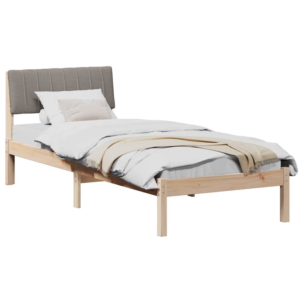 Σκελετός Κρεβατιού Καφέ και ταμπά 75 x 190 cm Μασίφ ξύλο πεύκου