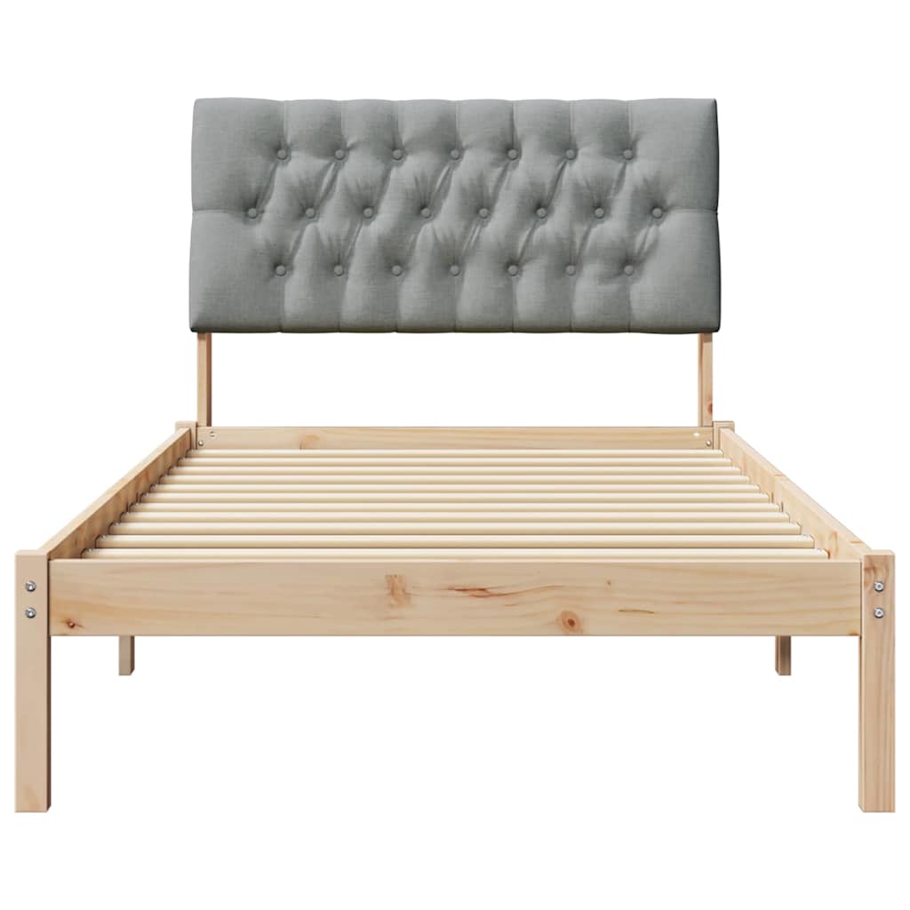 Σκελετός Κρεβατιού με Επενδεδυμένο Κεφαλάρι Καφέ 100 x 200 cm