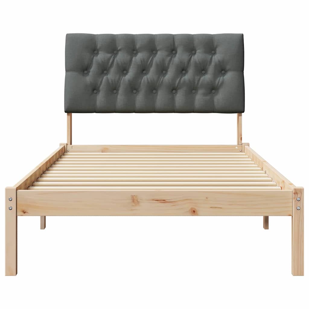 Σκελετός Κρεβατιού με Επενδεδυμένο Κεφαλάρι Καφέ 100 x 200 cm