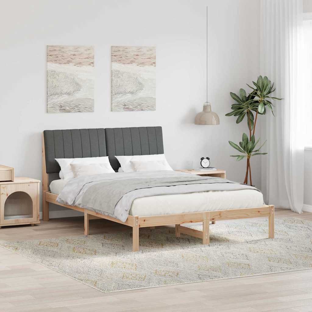 Σκελετός Κρεβατιού Καφέ 135 x 190 cm Στερεά ξυλεία πεύκου