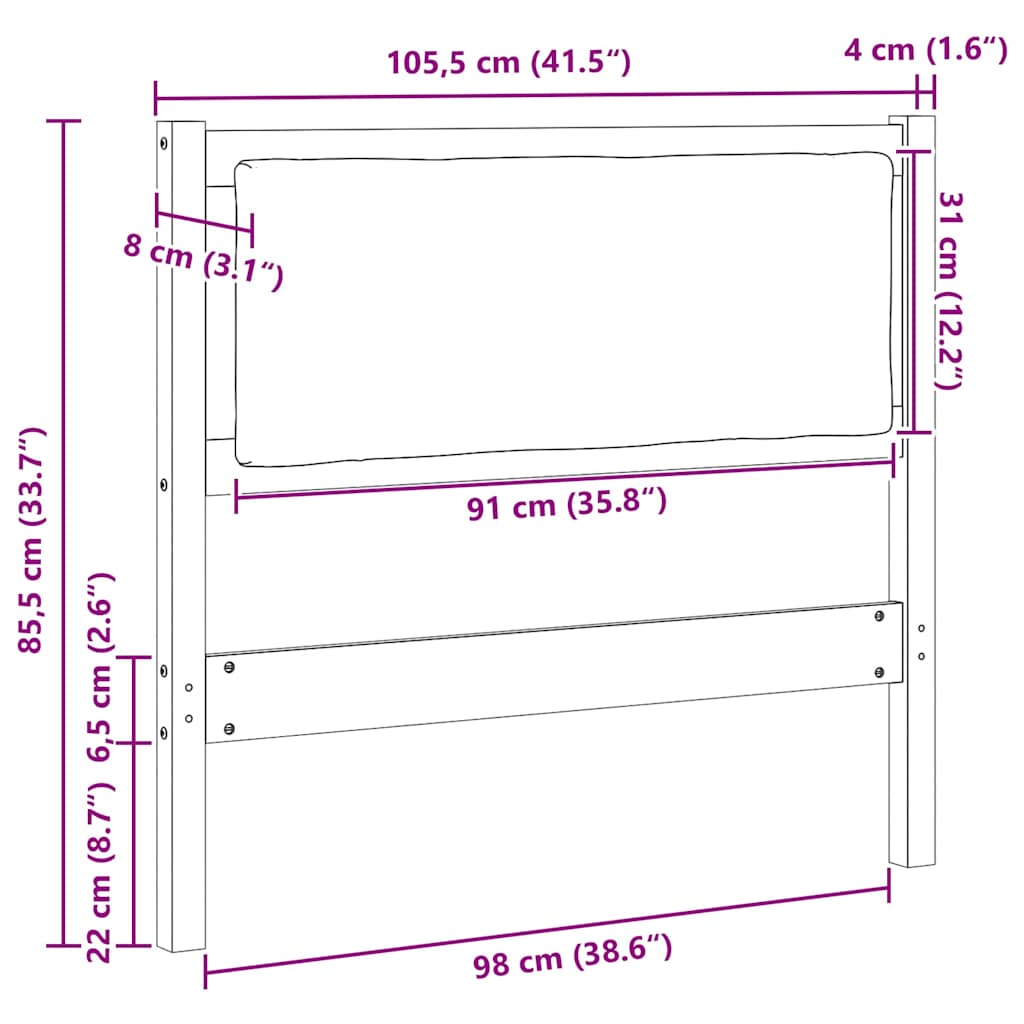 Κεφαλάρι Άλλο Καφέ 100 cm Μασίφ ξύλο πεύκου