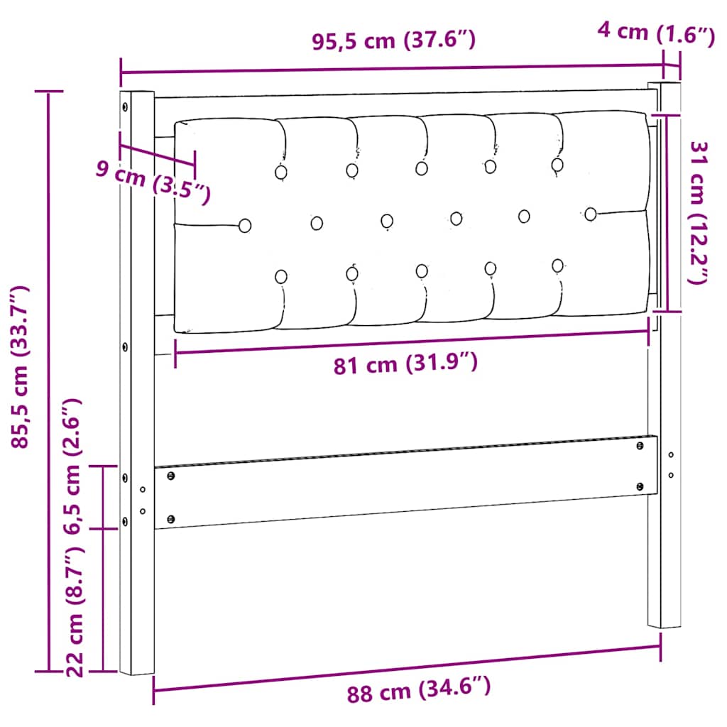 Κεφαλάρι Άλλο Καφέ και σκούρο γκρι 90 cm Μασίφ ξύλο πεύκου