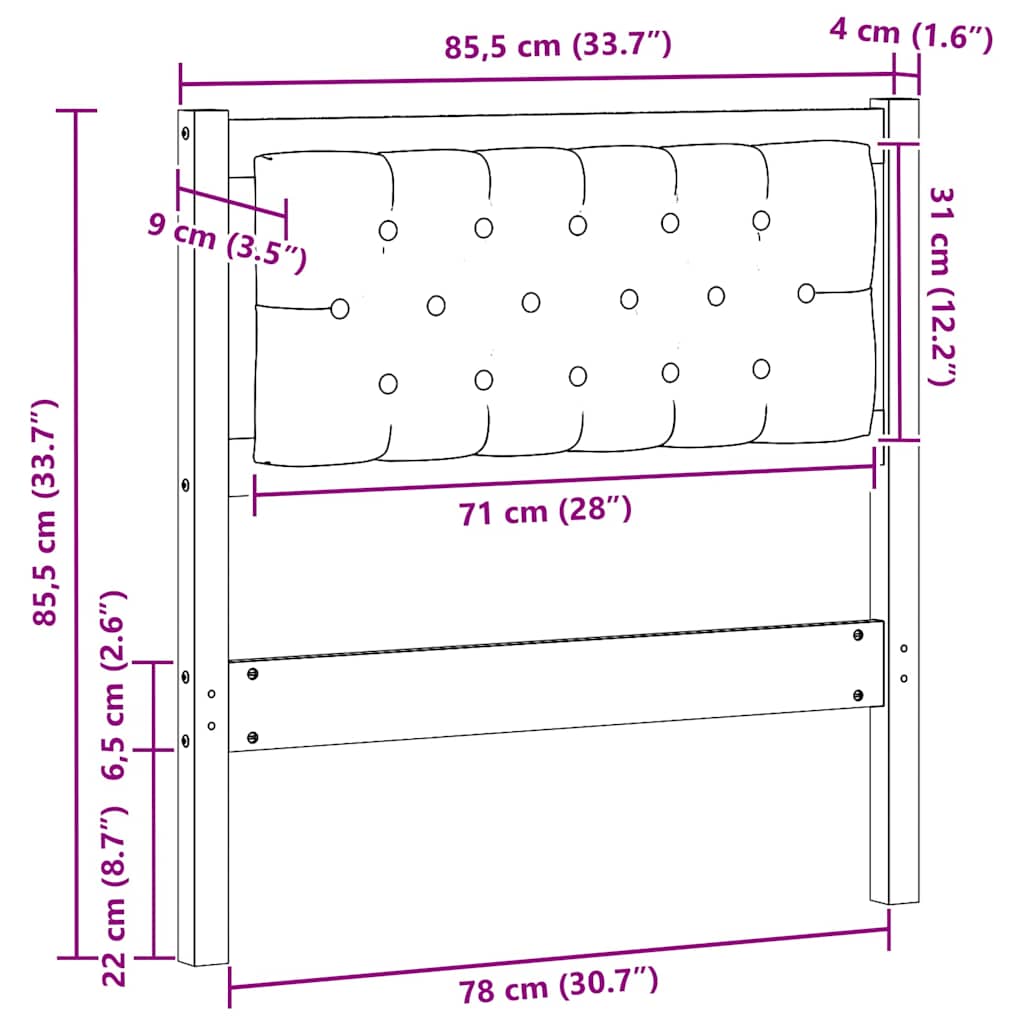 Κεφαλάρι Άλλο Καφέ και ανοιχτό γκρι 80 cm Μασίφ ξύλο πεύκου