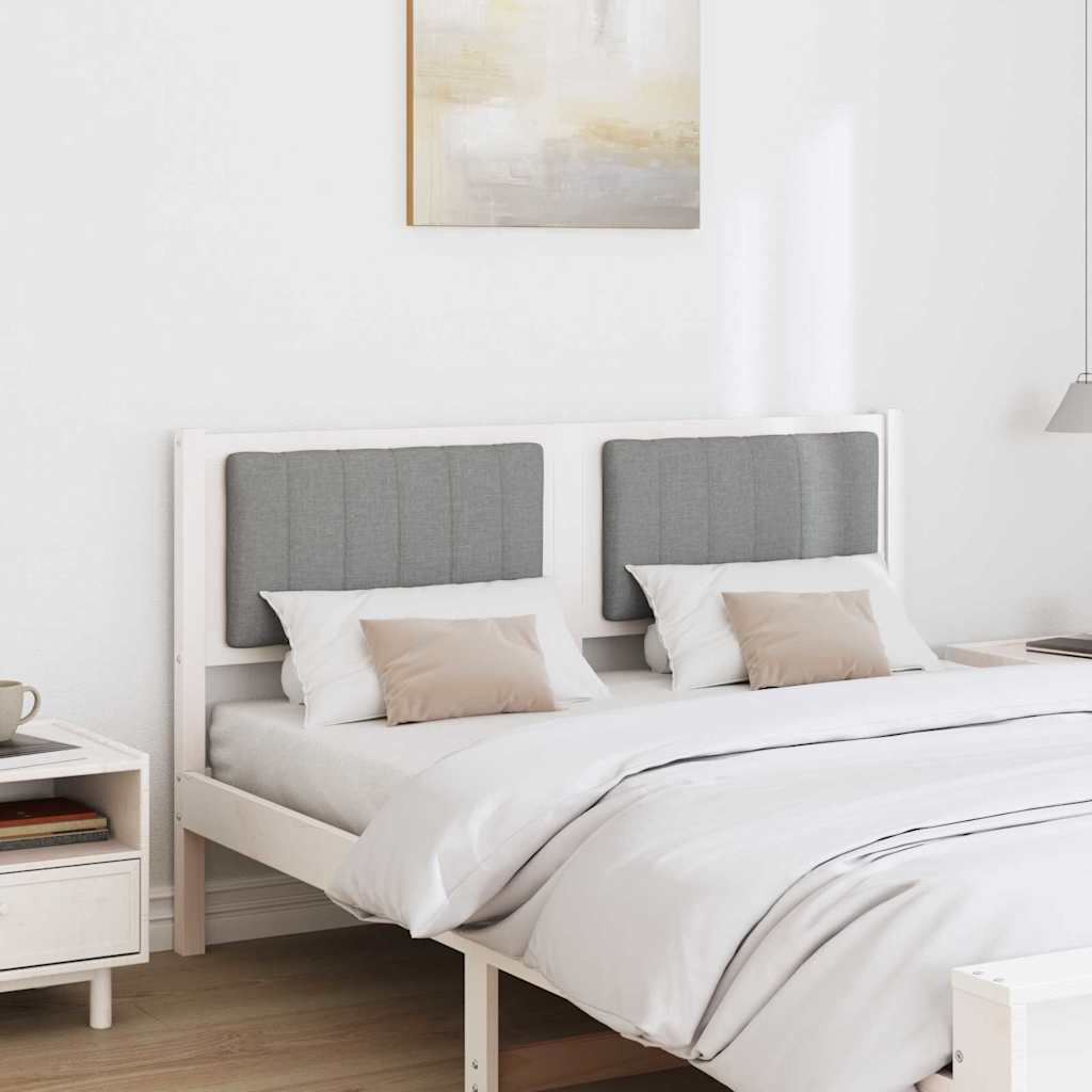 Ταπετσαρισμένο κεφαλάρι Λευκό 140 cm Στερεά ξυλεία πεύκου
