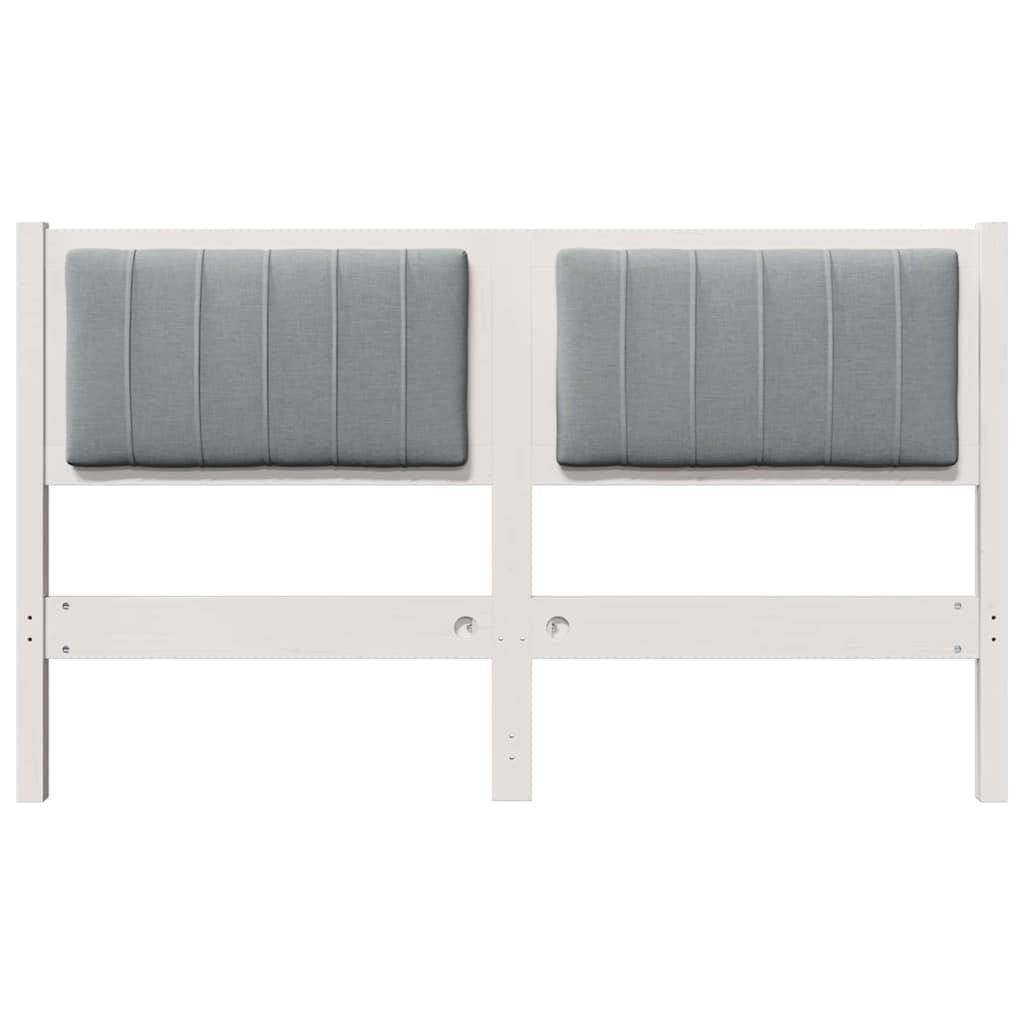 Ταπετσαρισμένο κεφαλάρι Λευκό 140 cm Στερεά ξυλεία πεύκου