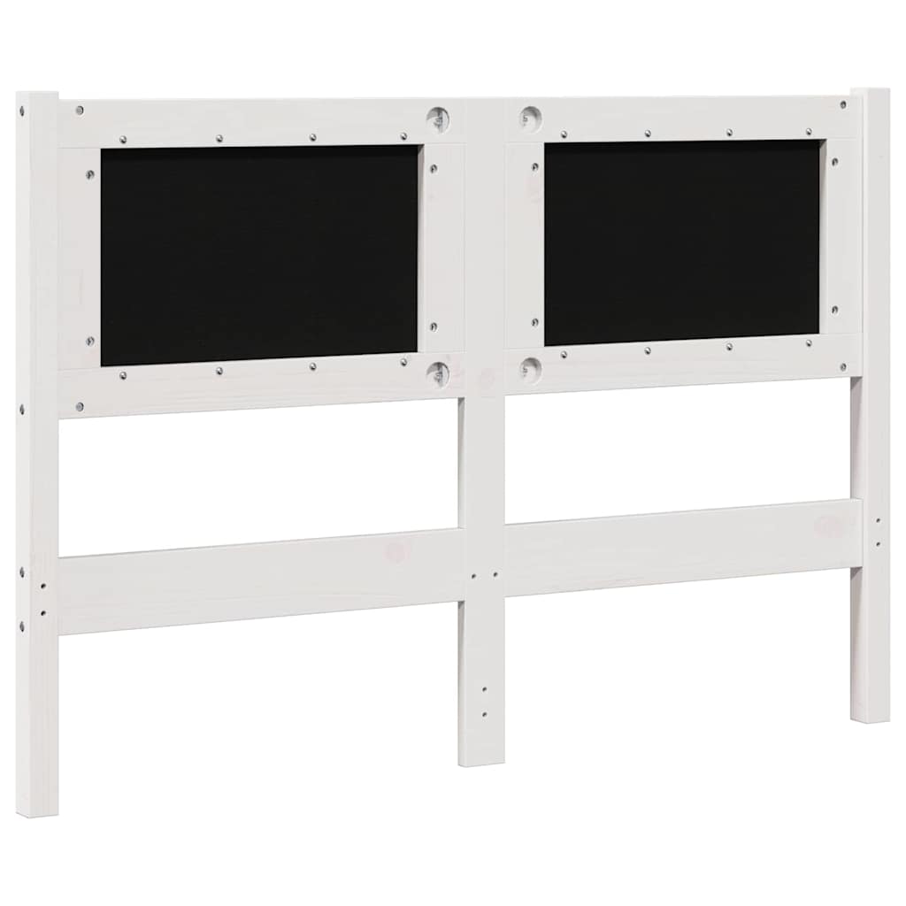 Ταπετσαρισμένο κεφαλάρι Λευκό 120 cm Στερεά ξυλεία πεύκου